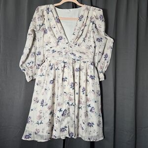 Cottagecore Maisie Floral Cream Dress